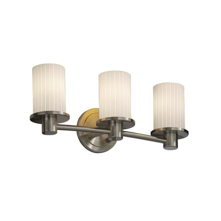 Justice Design Group FSN-8513-10-WEVE-NCKL Fusion Collection Tradition 4-Light Bath Bar